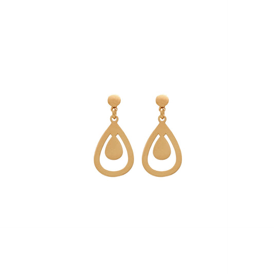 Gold plated Sterling Silver Short earrings drop from Elementary