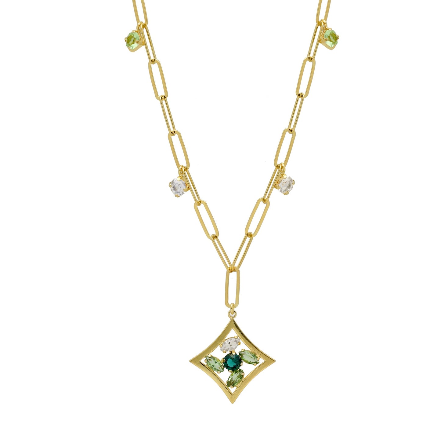 Gold plated Sterling Silver Short necklace luck crystal from Paris