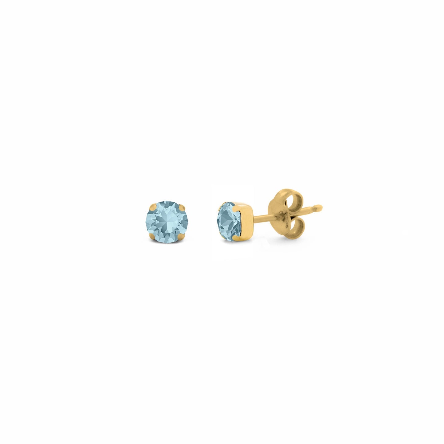 Gold plated Sterling Silver Stud earrings circle crystal from Celine