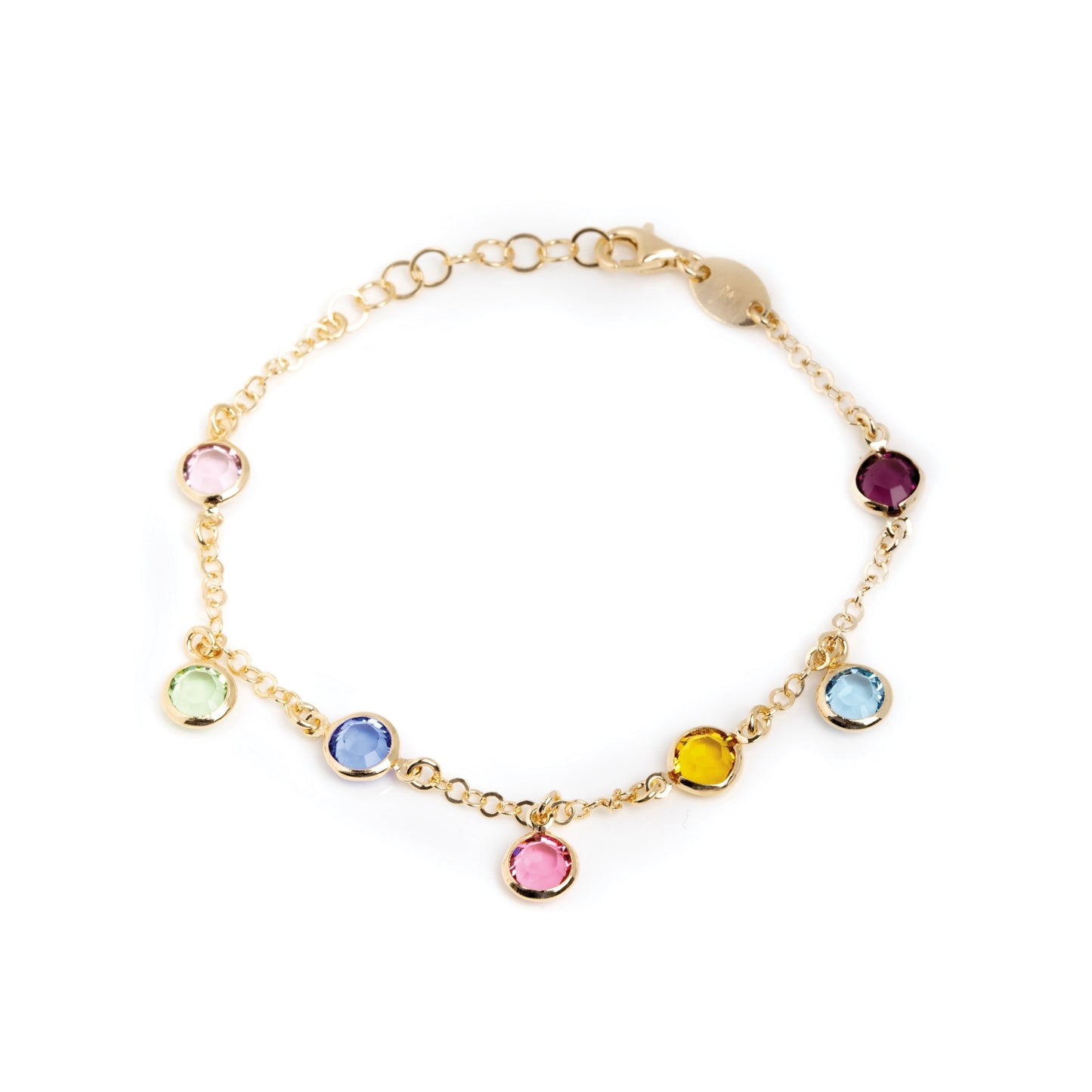 Pulsera cristal multicolor en Plata de Basic