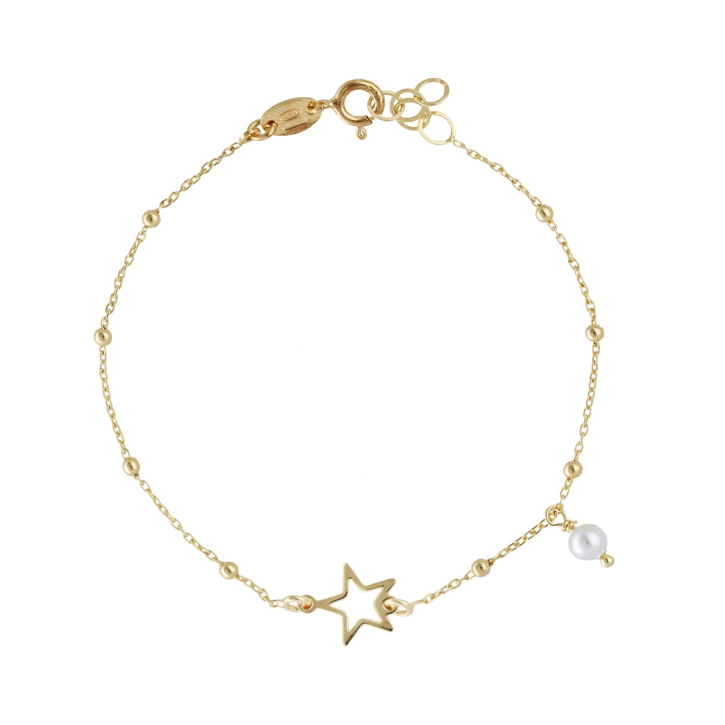 Pulsera estrella perla en Plata de Soulmate