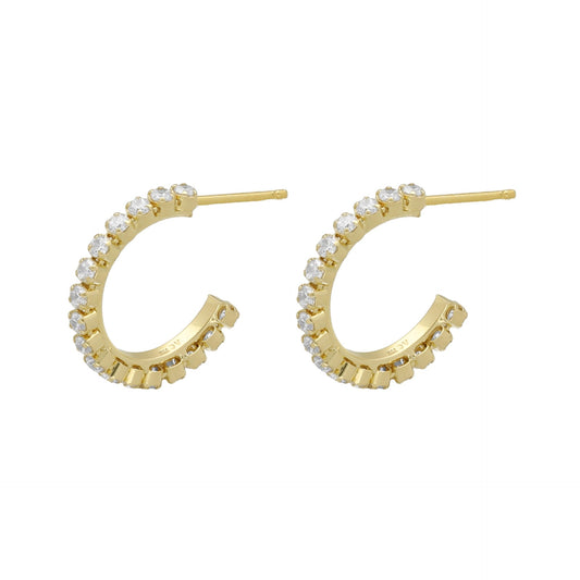 Sterling Silver Hoop earrings white crystal from Eunoia