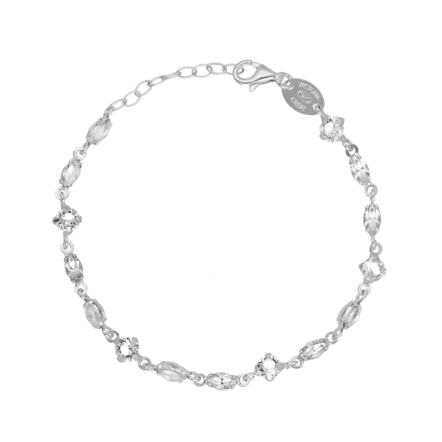 Rhodium Plated Sterling Silver Bracelet crystal from Maisie