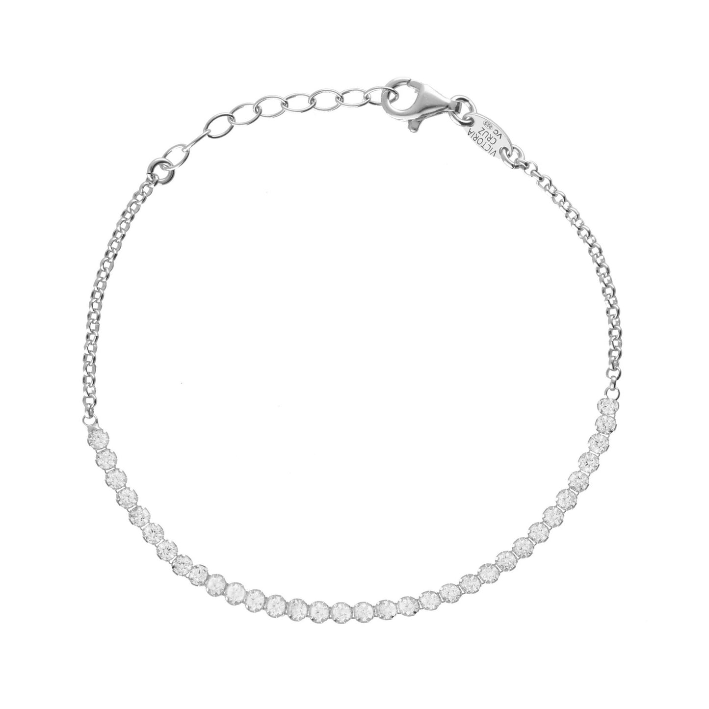 Pulsera cascada cristal blanco en Plata de Purpose