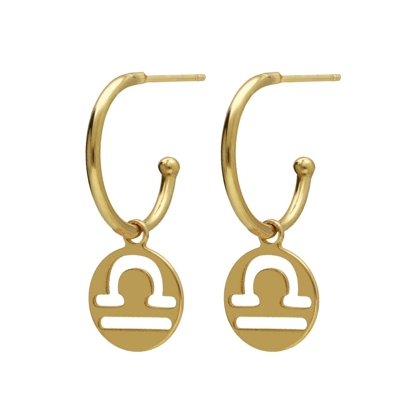 Gold plated Sterling Silver Hoop earrings horoscope from Astra