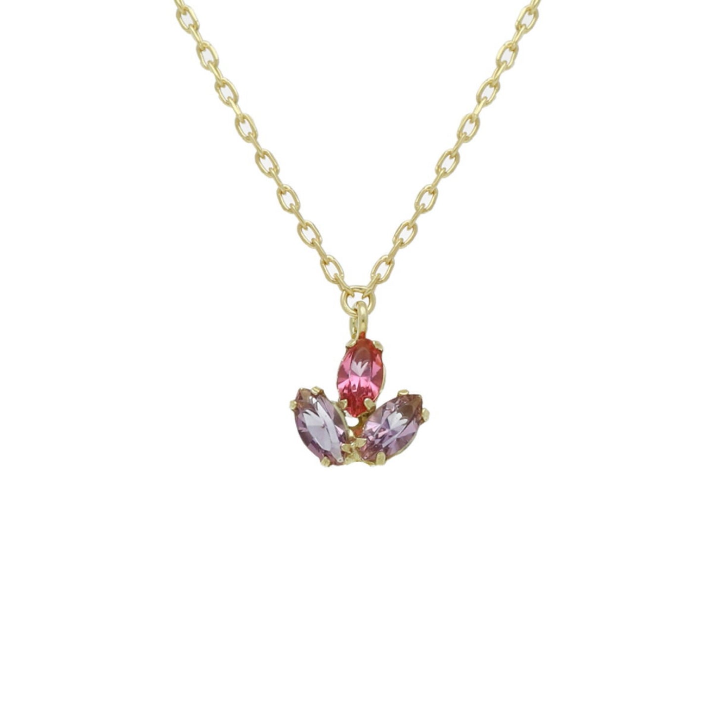 Gold plated Sterling Silver Short necklace flower crystal from Lia