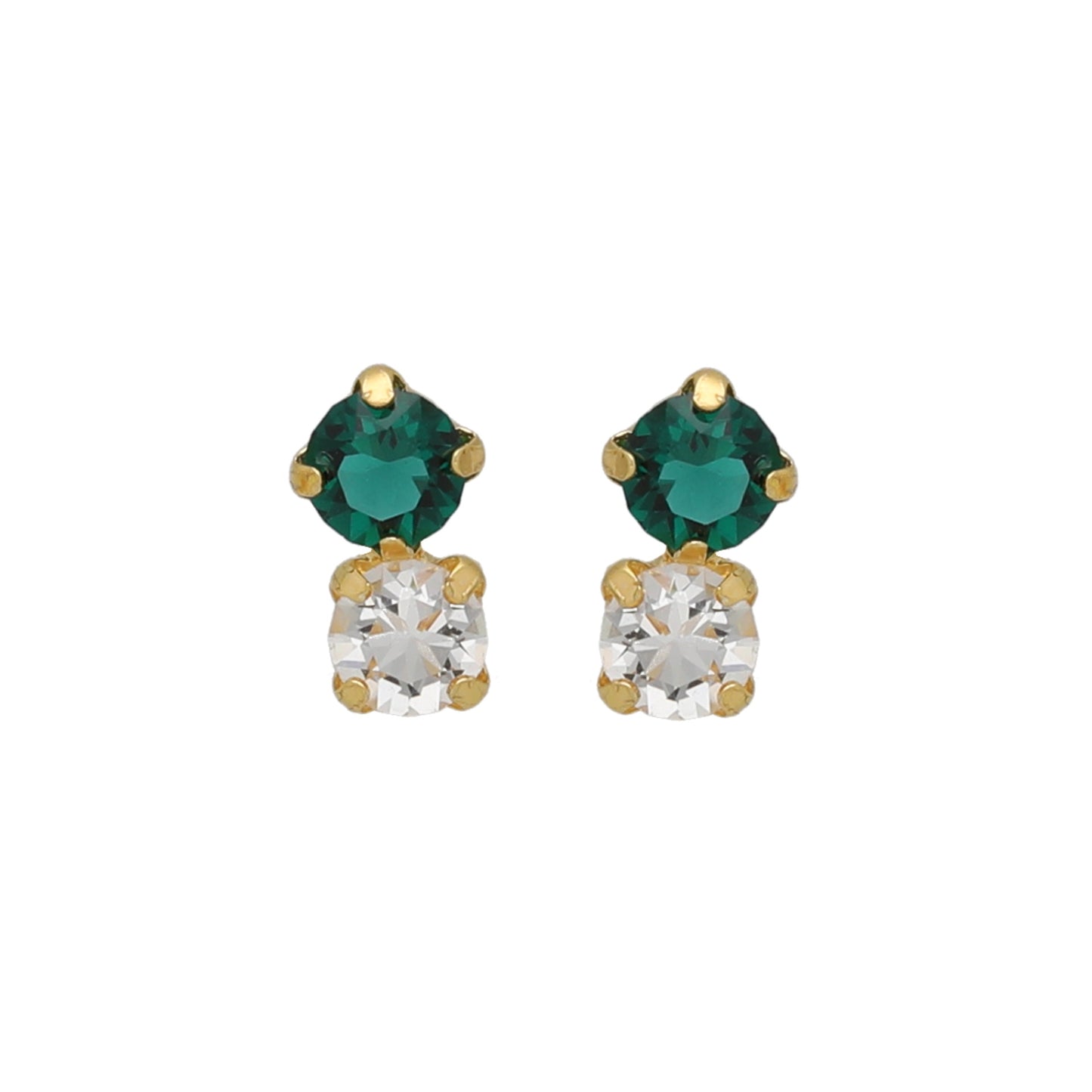 Gold plated Sterling Silver Stud earrings crystal from Illume