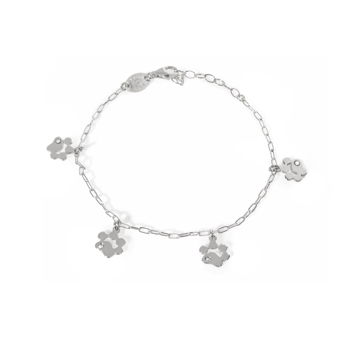 Sterling Silver Bracelet fingerprint white crystal from Cocolada