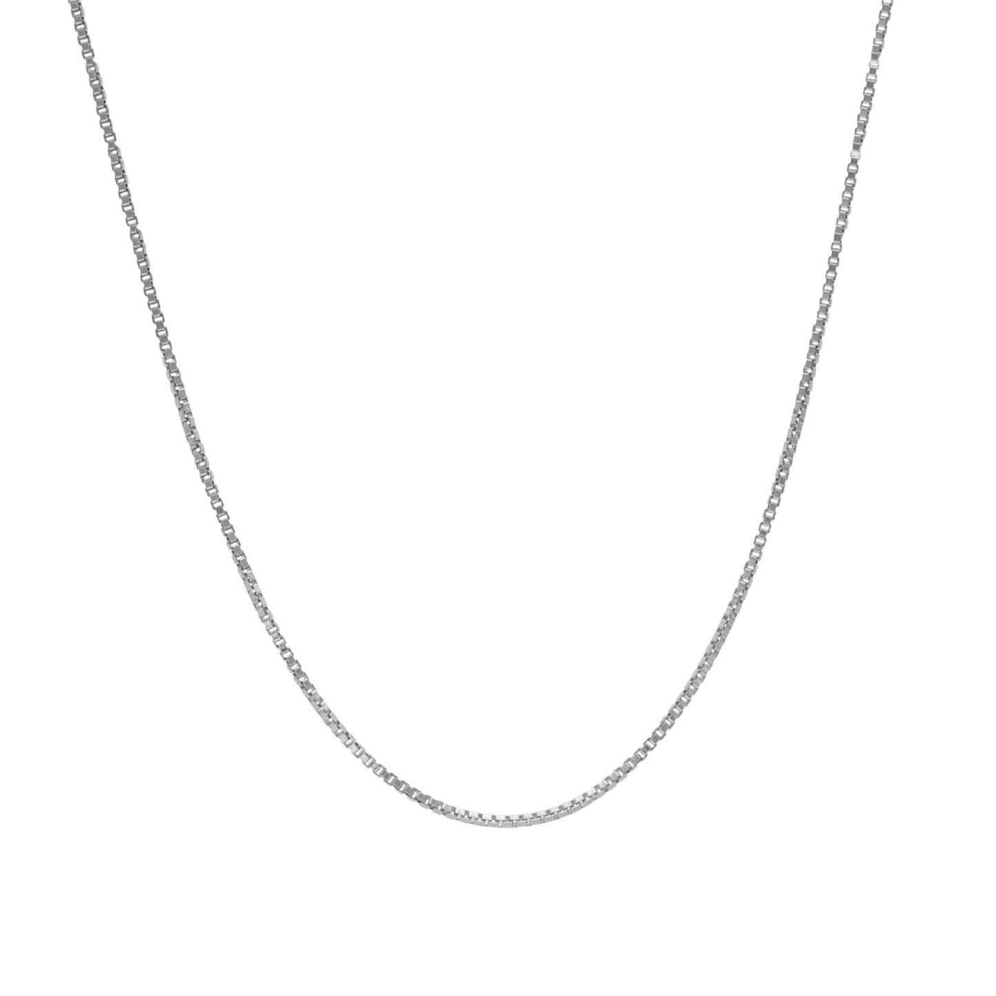 Rhodium Plated Sterling Silver Venice Chain