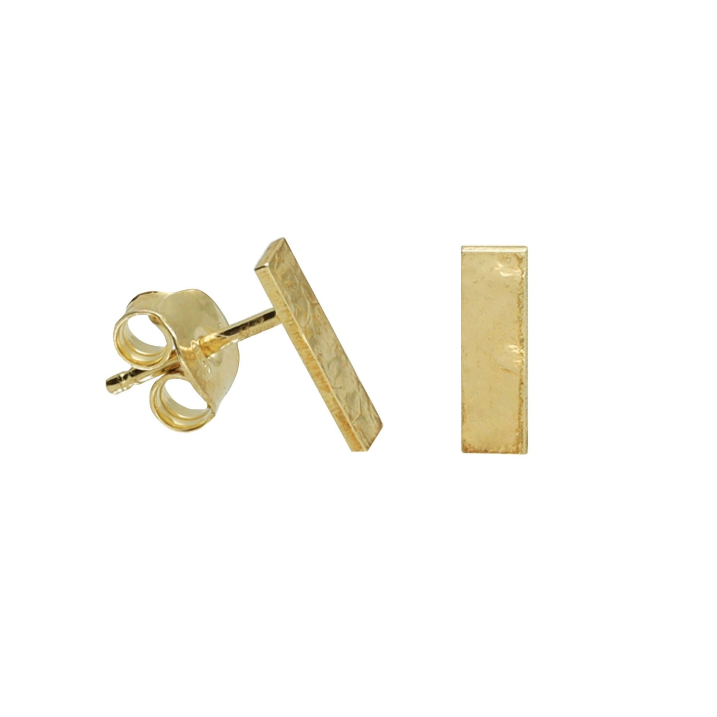 Gold plated Sterling Silver Stud earrings rectangle from Anya