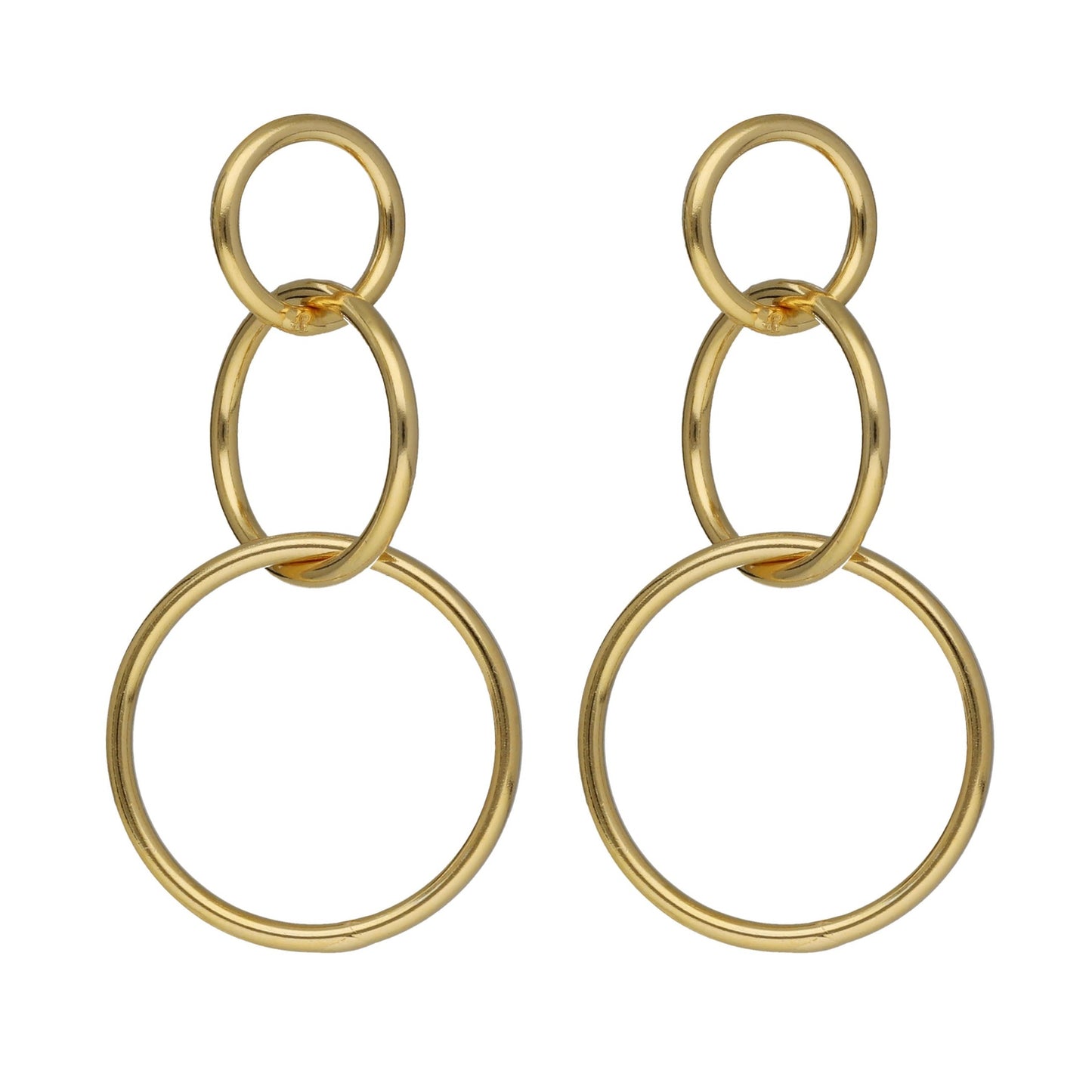 Gold plated Sterling Silver Long earrings circle from Odele