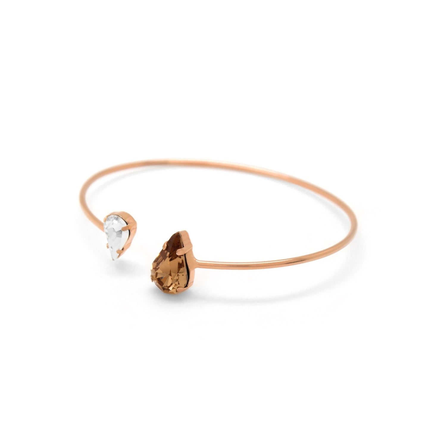 Rose Gold plated Sterling Silver Bracelet crystal from Drop