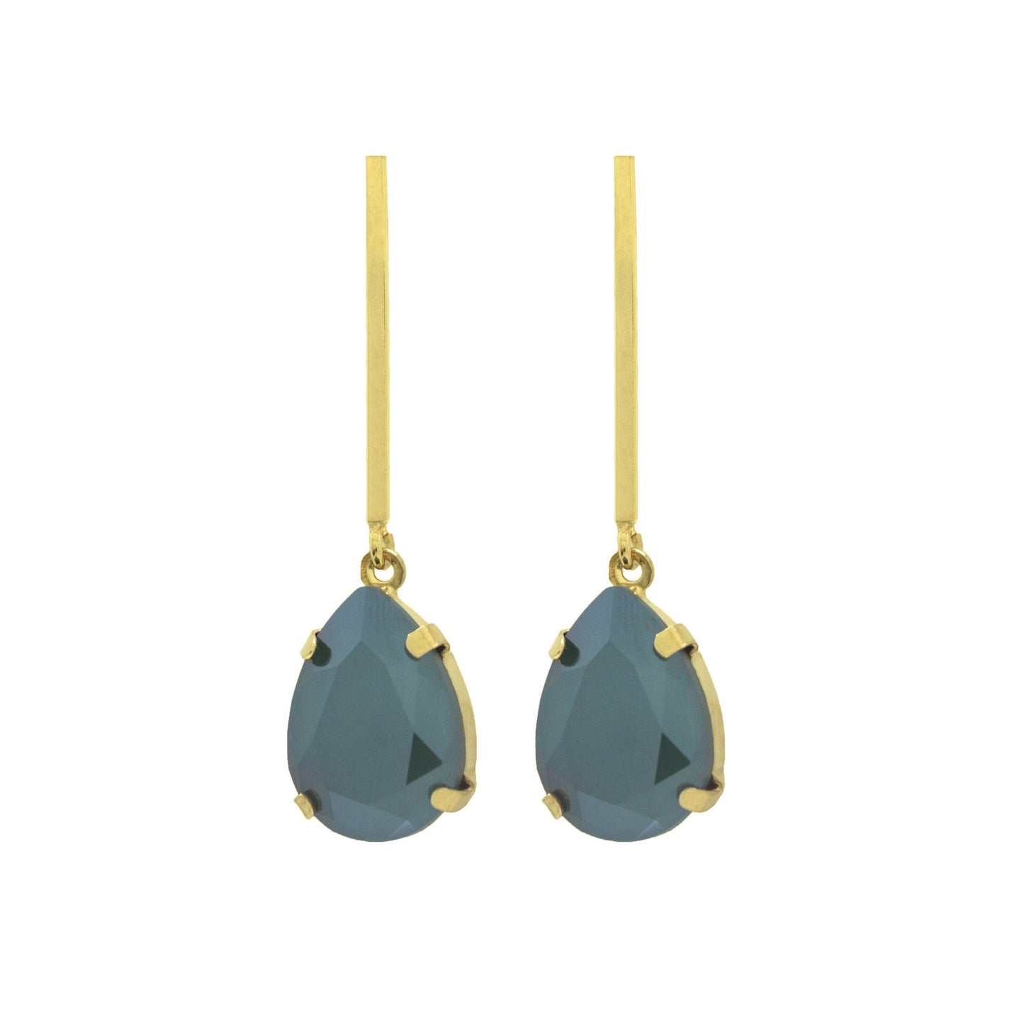 Gold plated Sterling Silver Long earrings drop crystal from Iconic