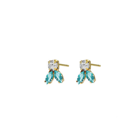 Gold plated Sterling Silver Short earrings crystal from Melissa