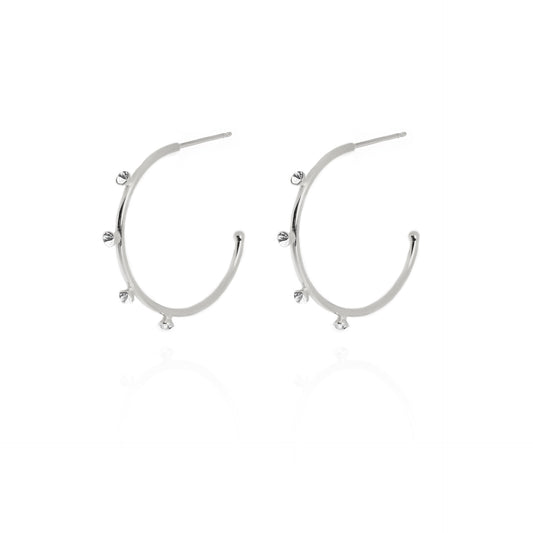 Rhodium Plated Sterling Silver Hoop earrings crystal from Iris