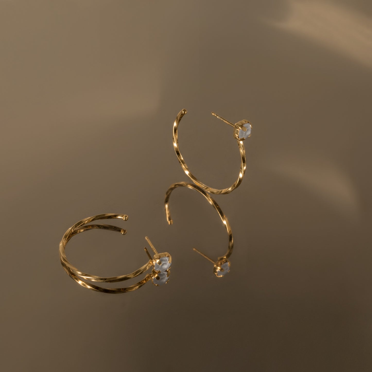 Rose Gold plated Sterling Silver Hoop earrings crystal from Maia