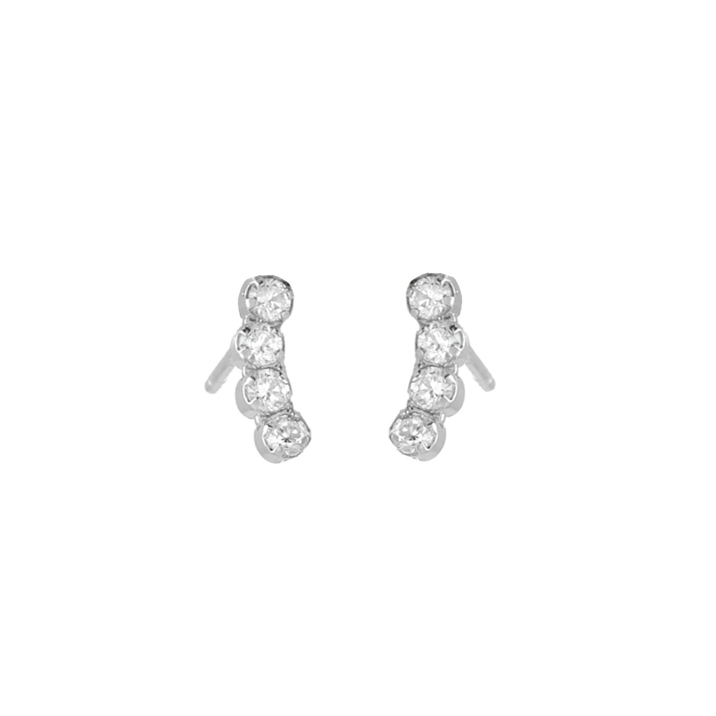 Sterling Silver Stud earrings white crystal from Halo