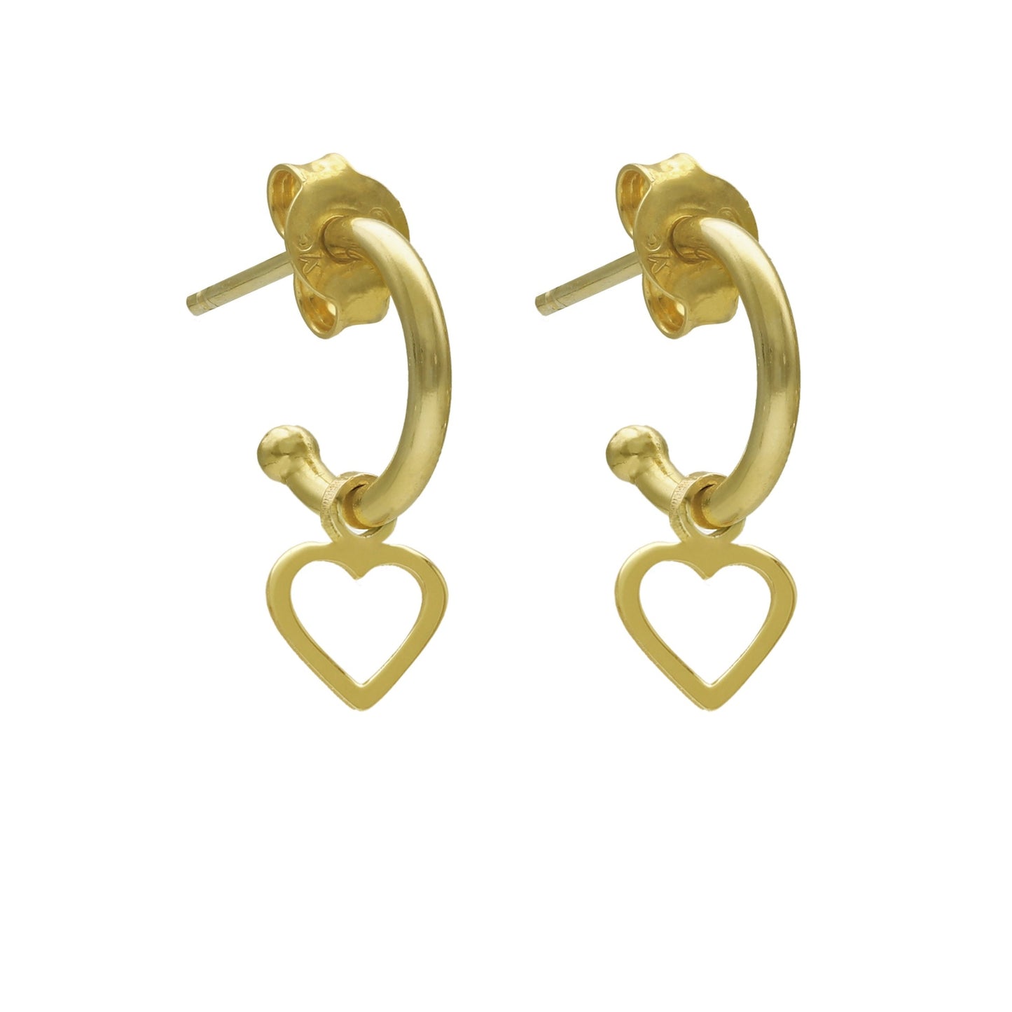 Sterling Silver Hoop earrings heart from Magic