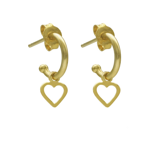 Sterling Silver Hoop earrings heart from Magic