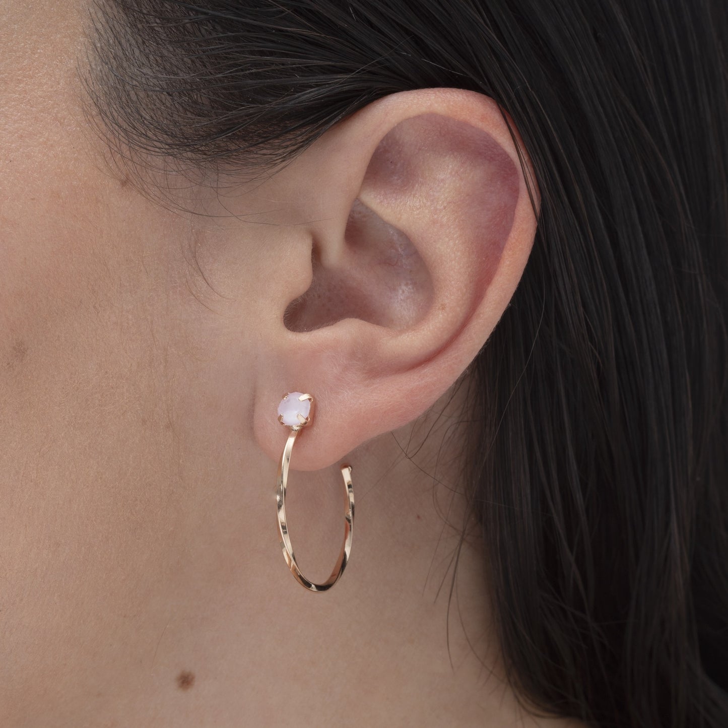 Rose Gold plated Sterling Silver Hoop earrings crystal from Maia