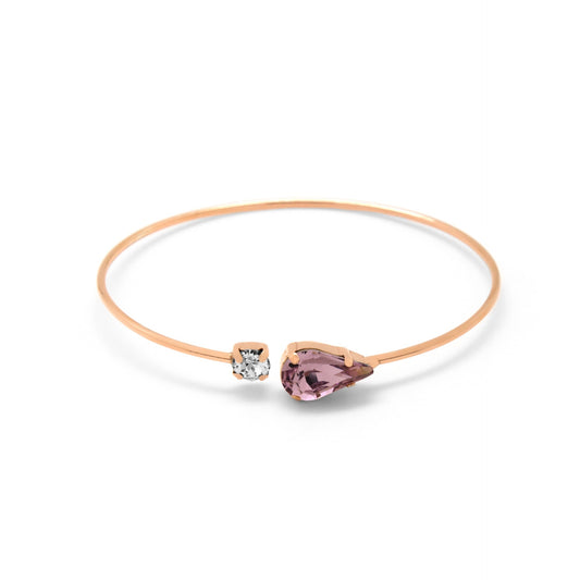 Brazalete cristal en Plata baño Oro Rosa de Drop