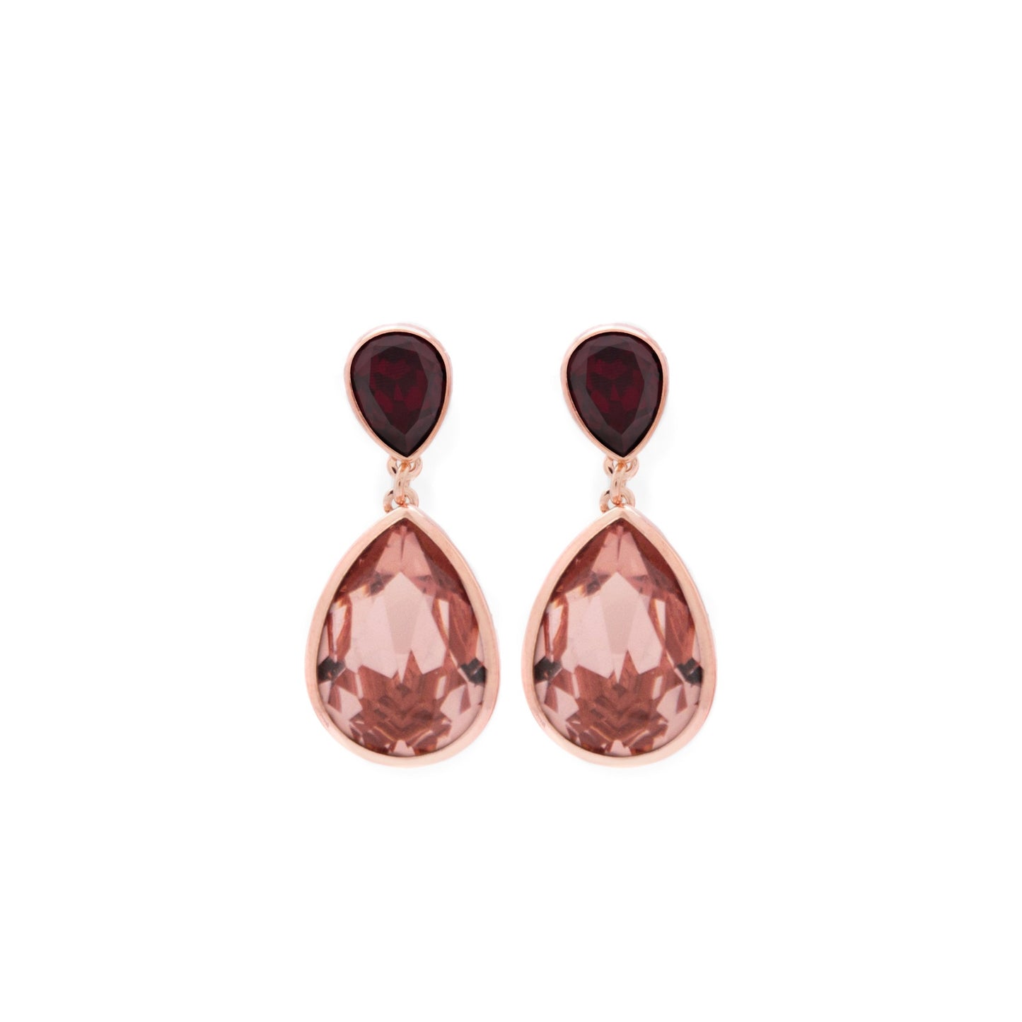 Rose Gold plated Sterling Silver Long earrings drop crystal from Essential