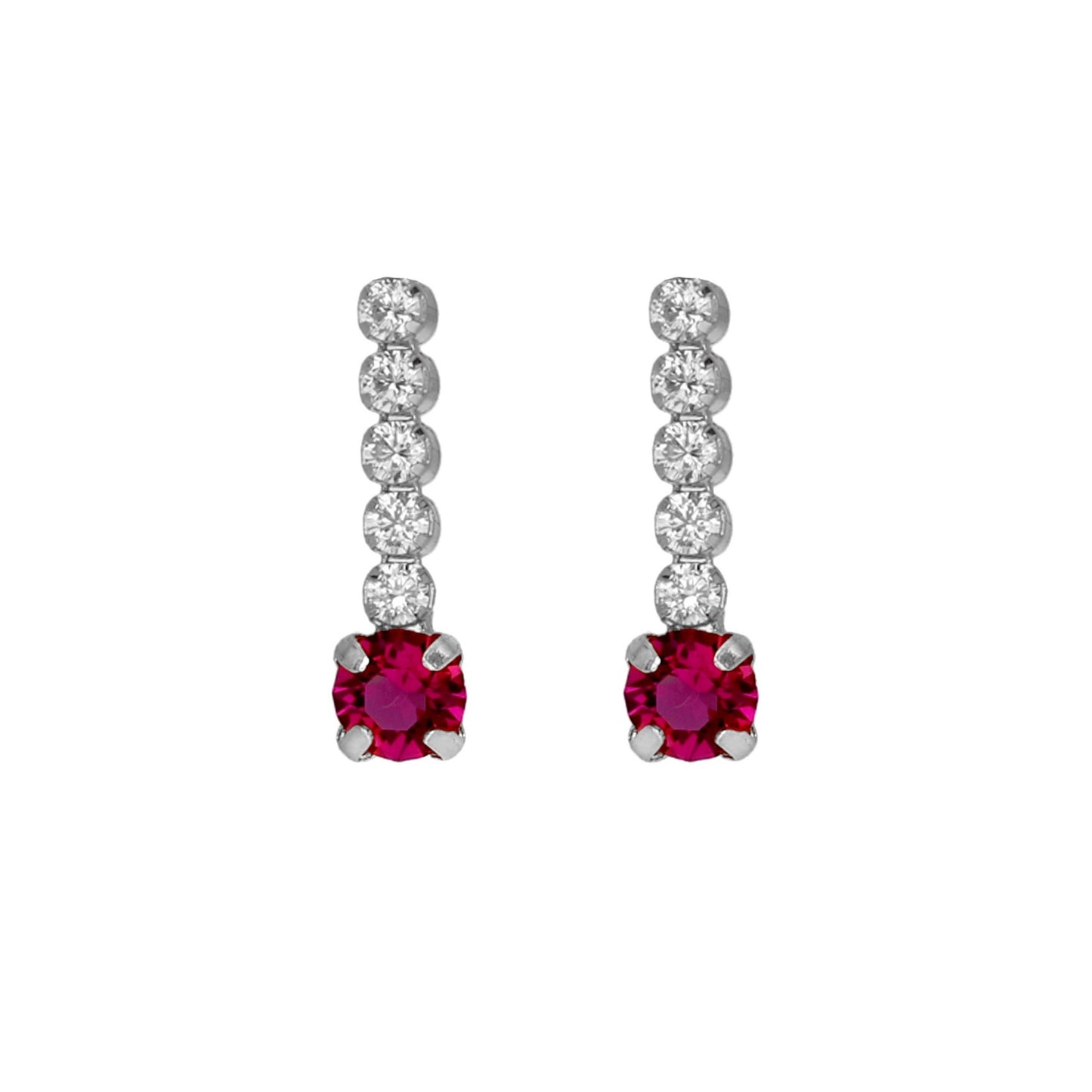 Rhodium Plated Sterling Silver Short earrings waterfall crystal from Shine