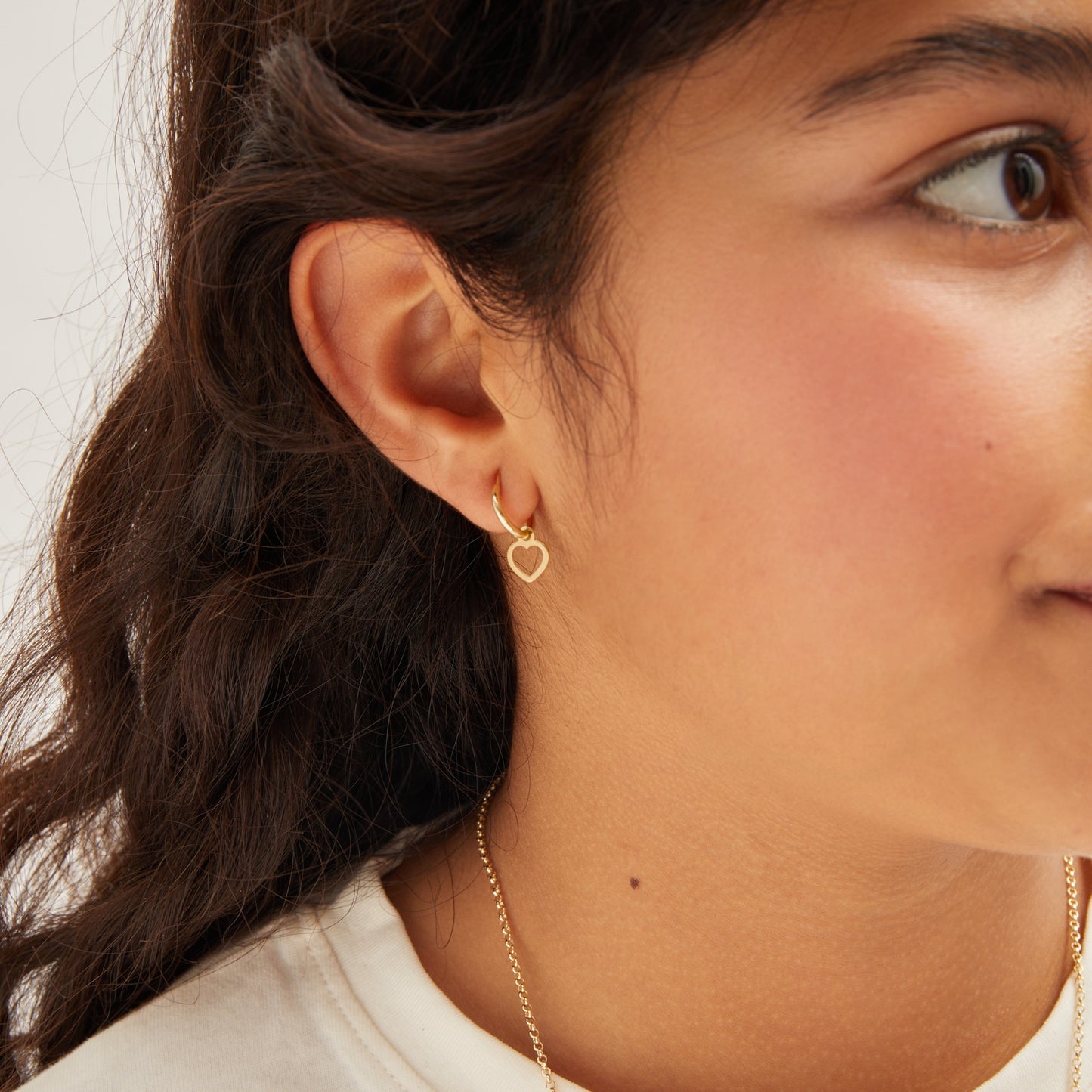 Sterling Silver Hoop earrings heart from Magic