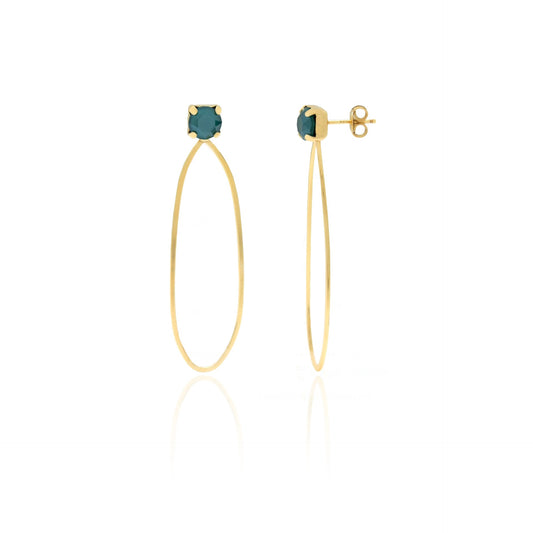 Gold plated Sterling Silver Long earrings crystal from Arty