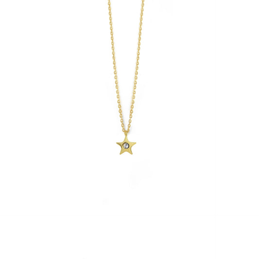 Sterling Silver Short necklace star white crystal from Celeste