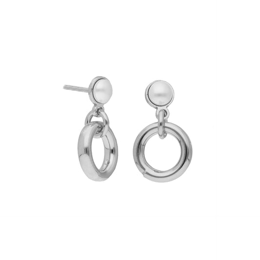 Sterling Silver Short earrings circle pearl from Zahara