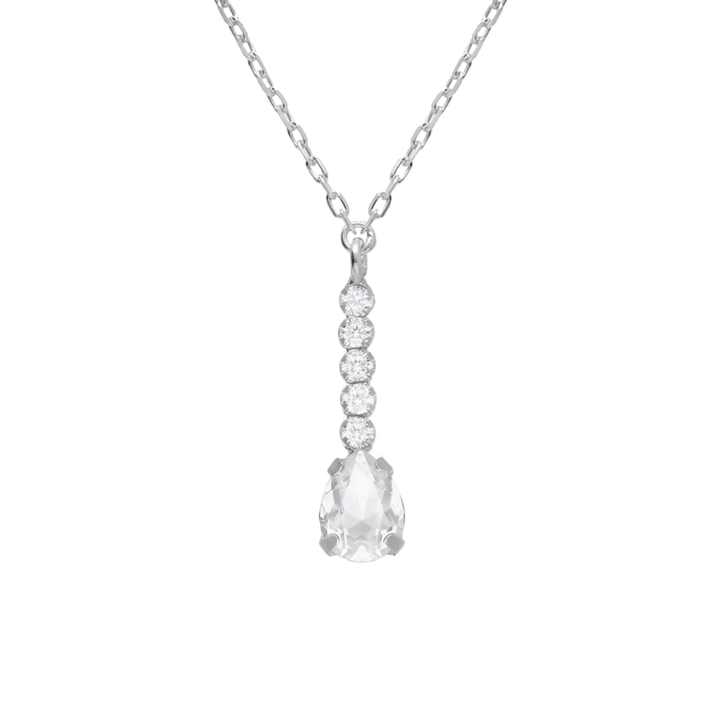 Sterling Silver Short necklace white crystal from Eunoia