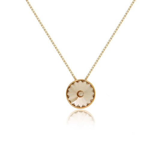 Gold plated Sterling Silver Short necklace 9mm circle crystal from Basic