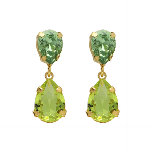 Gold plated Sterling Silver Short earrings drop crystal from Glory