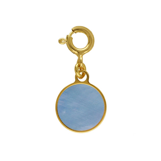 Gold plated Sterling Silver Charm for Bracelet mother of pearl from Astra