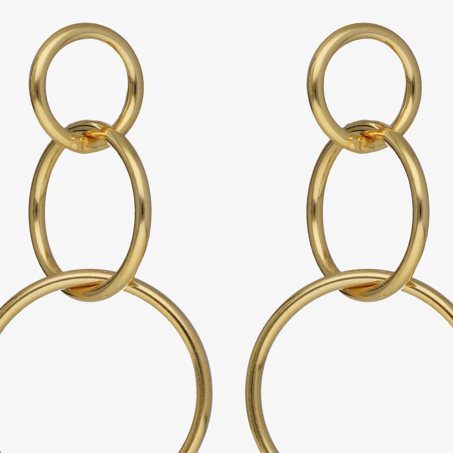 Gold plated Sterling Silver Long earrings circle from Odele