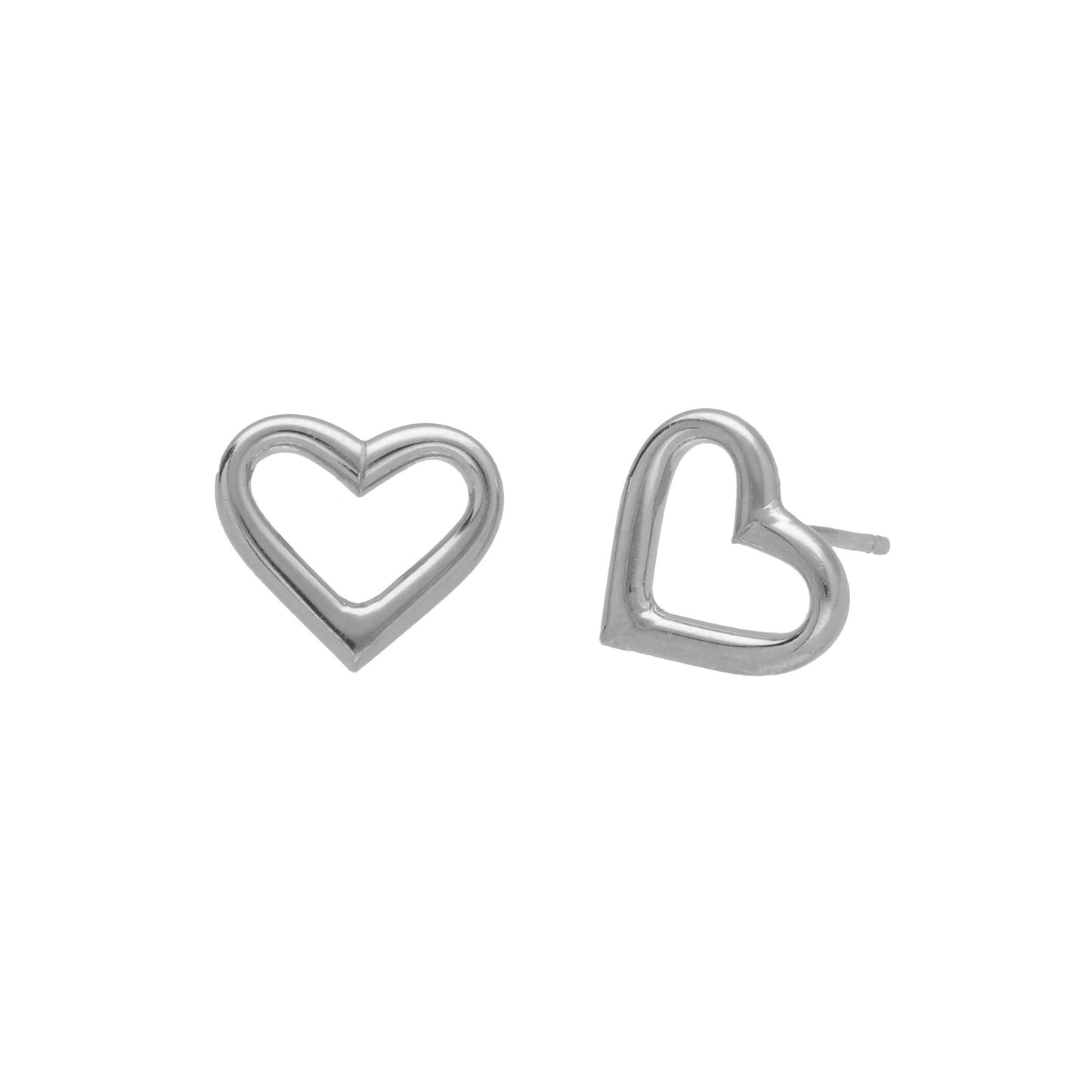 Pendientes botón corazón en Plata de Sincerely