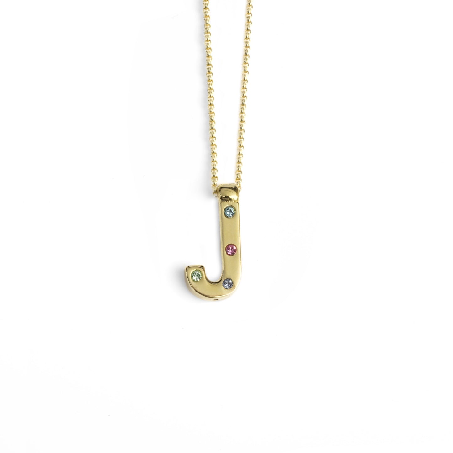 Gold plated Sterling Silver Short necklace letter multicolor crystal from Letter