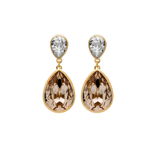 Gold plated Sterling Silver Long earrings drop crystal from Essential