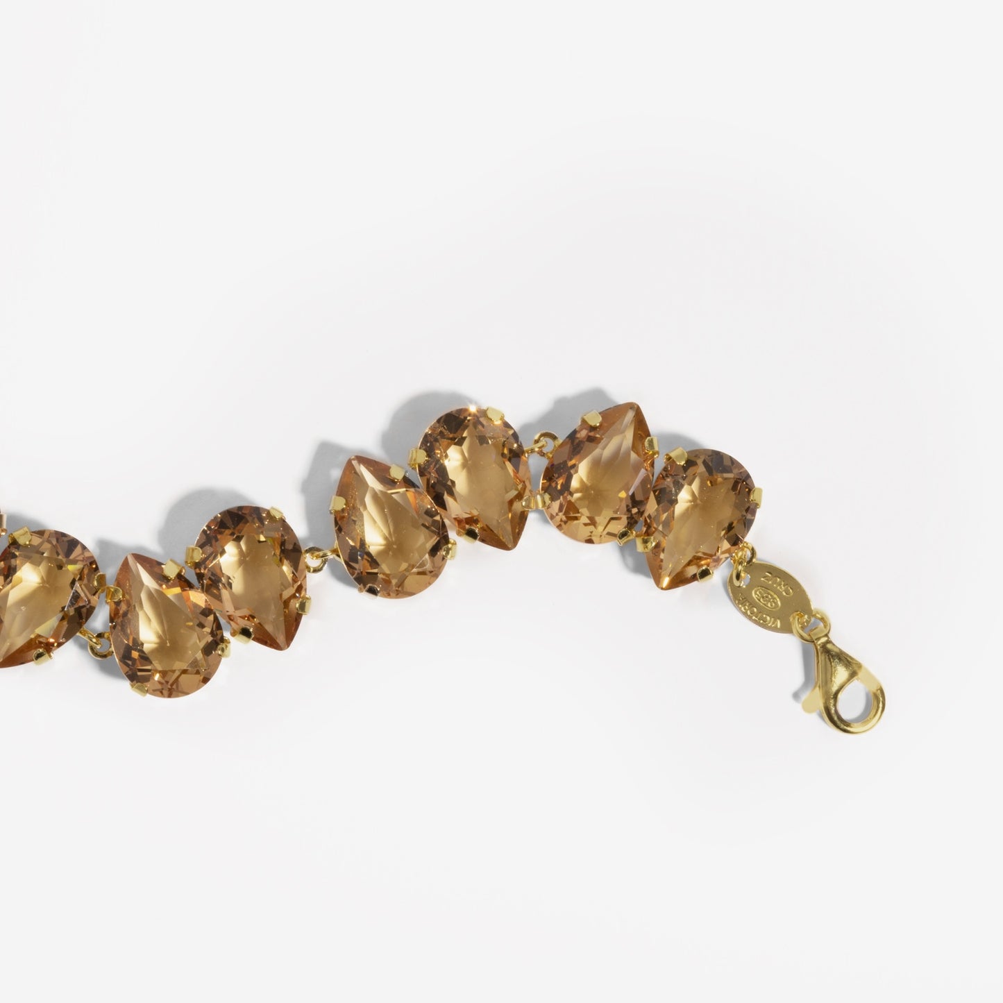 Gold plated Sterling Silver Bracelet drop Brown crystal from Magnolia