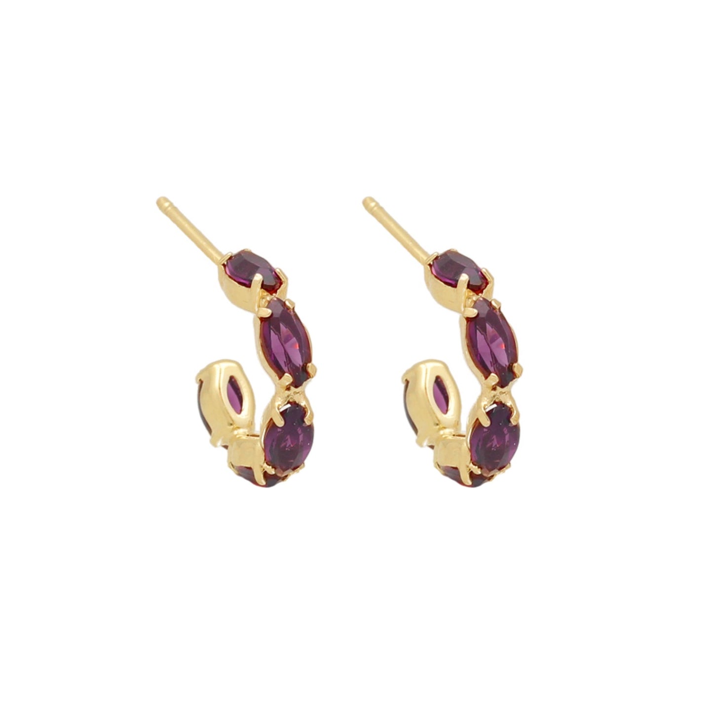 Gold plated Sterling Silver Hoop earrings crystal from Arisa