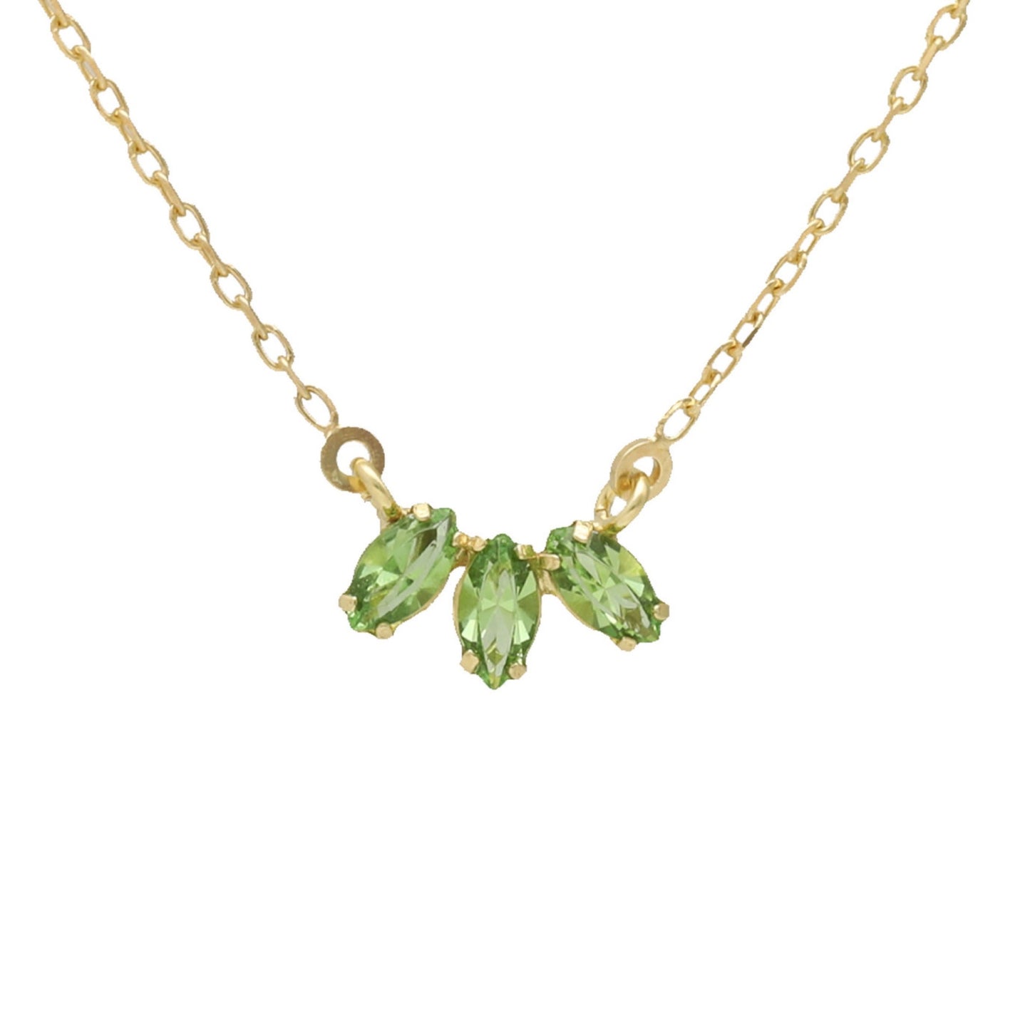 Gold plated Sterling Silver Short necklace leaf crystal from Las Estaciones