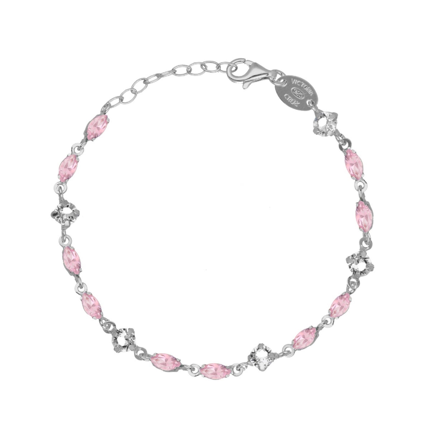 Pulsera cristal en Plata baño rodio de Maisie