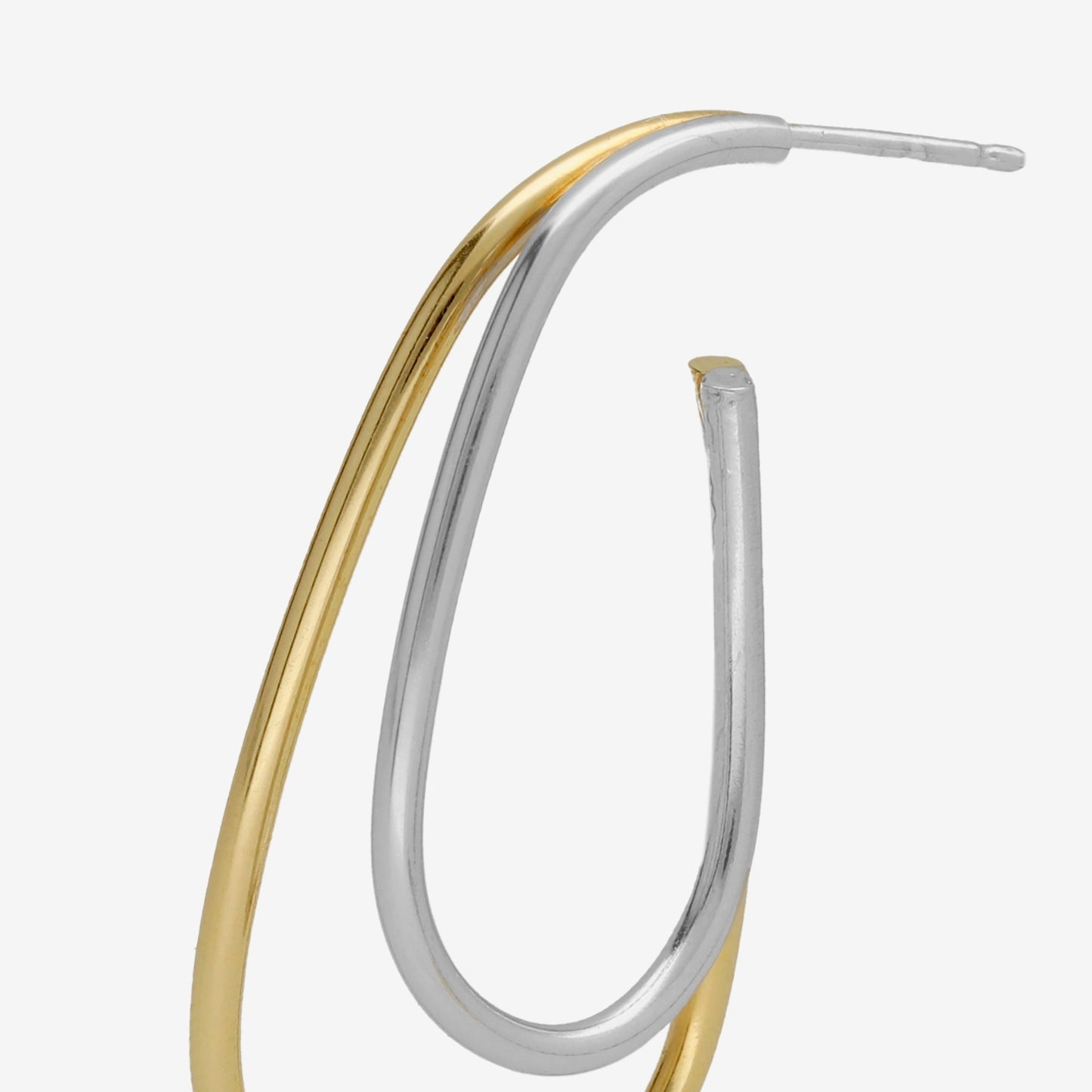 Rhodium and Gold plated Sterling Silver Hoop earrings drop from Copenhagen