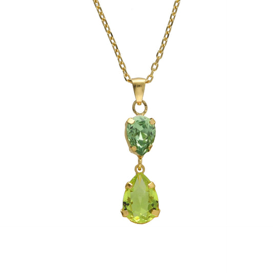 Gold plated Sterling Silver Short necklace drop crystal from Glory