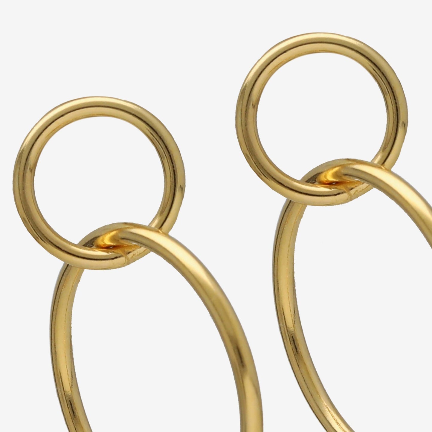 Gold plated Sterling Silver Long earrings circle from Odele