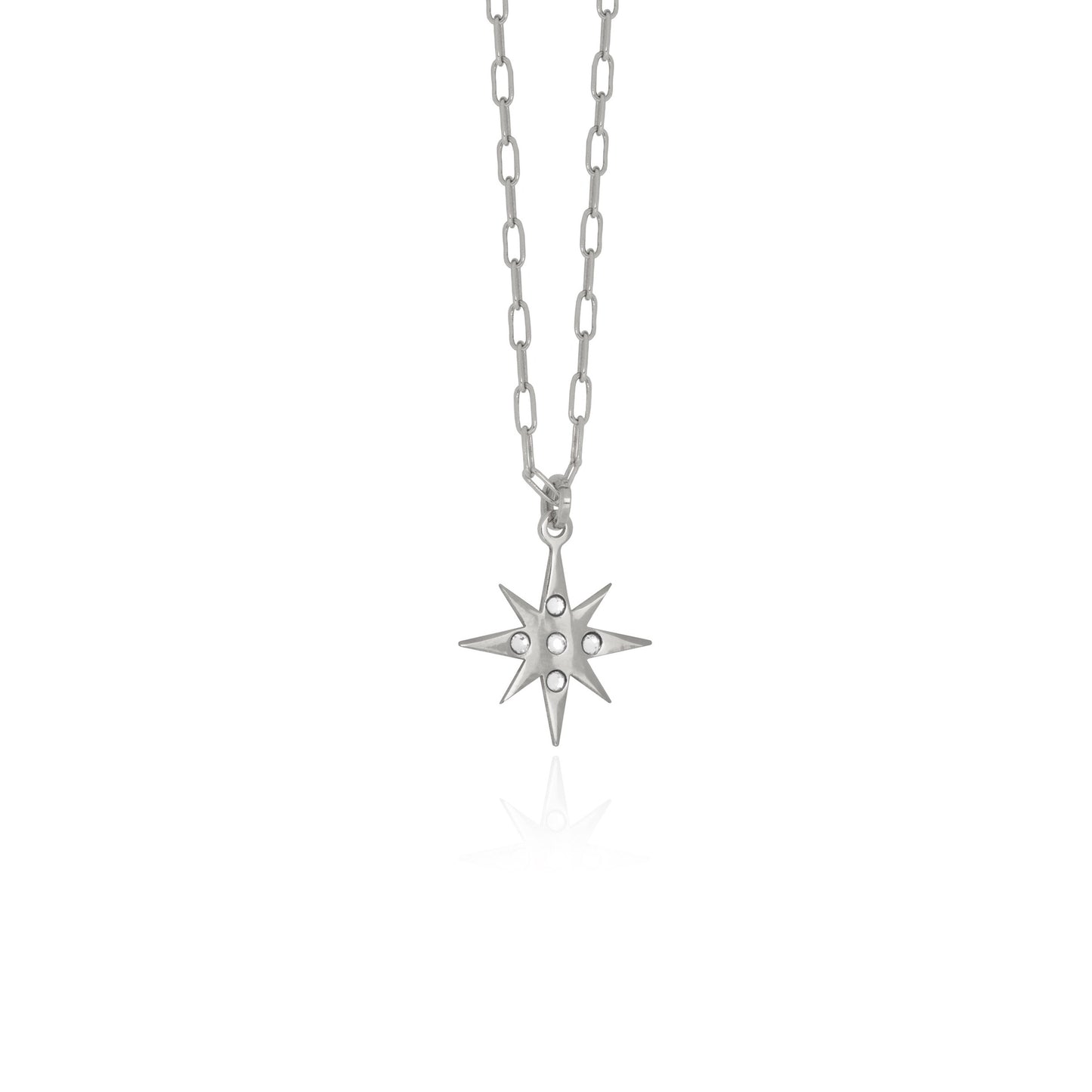 Sterling Silver Short necklace star white crystal from Neutral