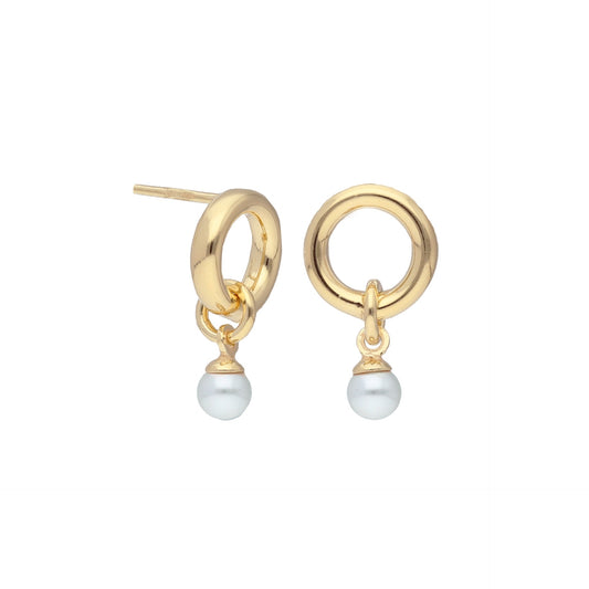 Gold plated Sterling Silver Short earrings circle crystal from Zahara