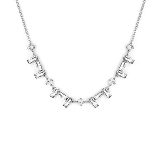 Rhodium Plated Sterling Silver Short necklace crystal from Esgueva