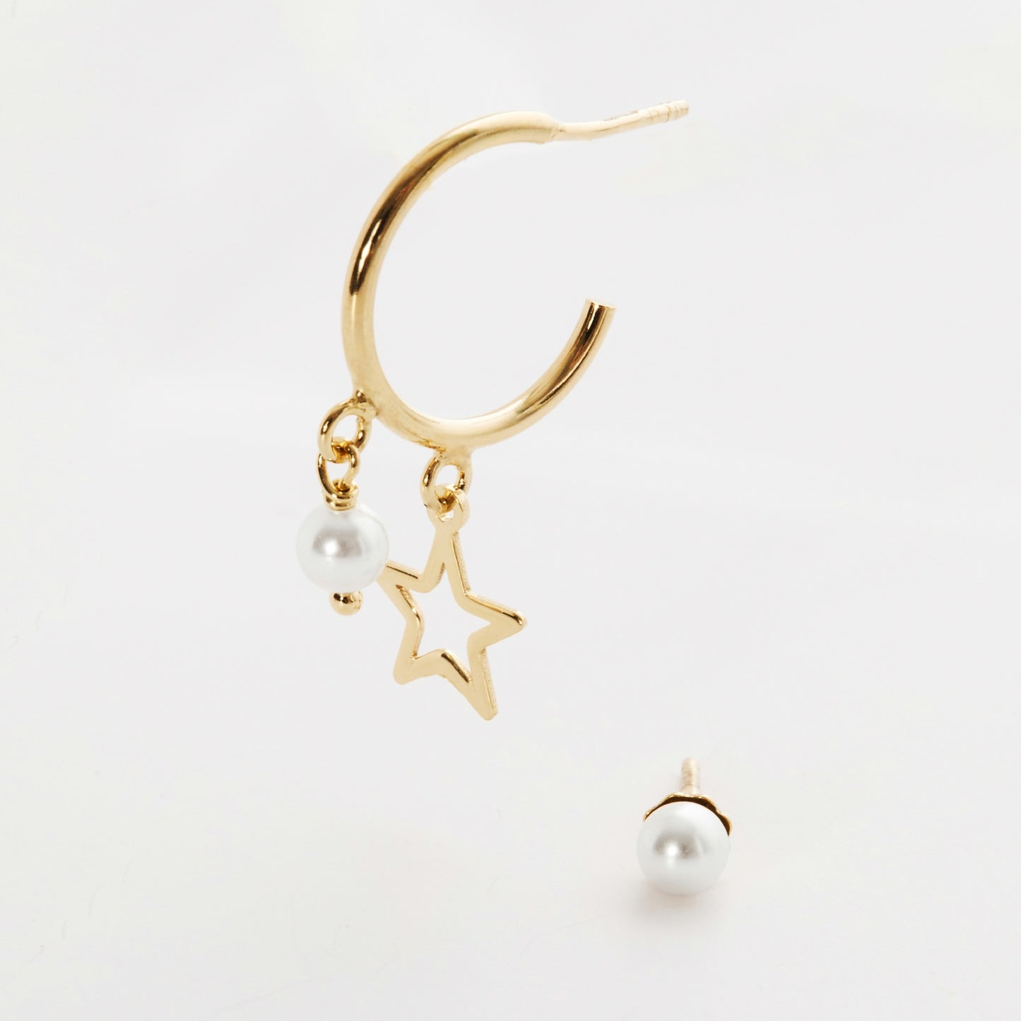 Sterling Silver Hoop earrings star crystal from Soulmate